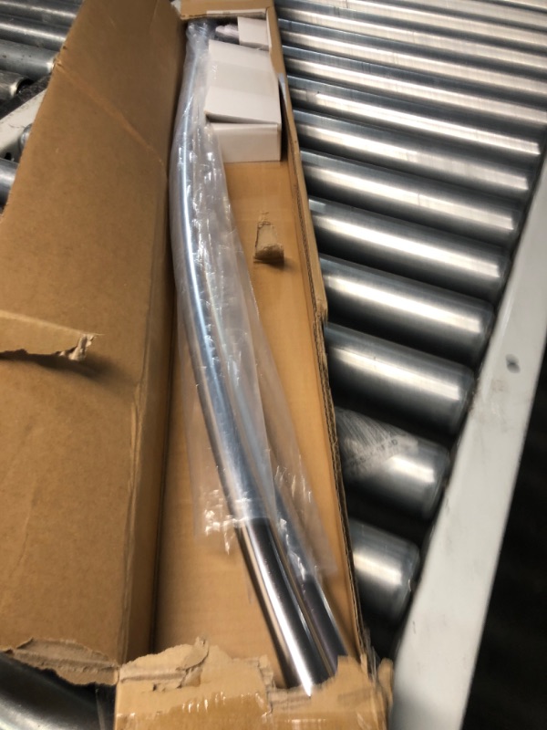 Photo 1 of **NONREFUNDABLE**FOR PARTS OR REPAIR**SEE NOTES**
PrettyHome Adjustable Arched Curved Shower Curtain Rod Rustproof Expandable Aluminum Metal Shower Rod 38-72 Inches Telescoping Design Exquisite Customizable for Bathroom,Need To Drill,Brushed Nickel
