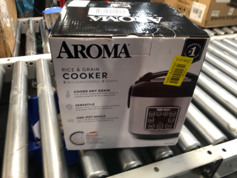 Photo 2 of ***Small dent**Aroma Housewares ARC-914SBD Digital Cool-Touch Rice Grain Cooker and Food Steamer, Stainless, Silver, 4-Cup (Uncooked) / 8-Cup (Cooked) Basic