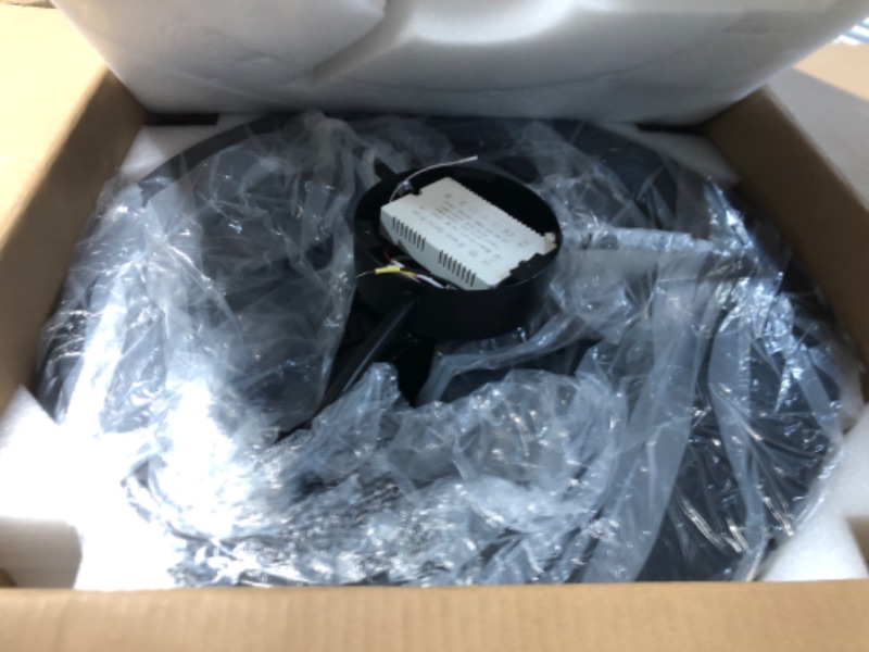 Photo 1 of Asyko Bladeless Ceiling Fan - 22" Low Profile Flush Mount Ceiling Fans with Remote and Reversible, 6-Speed and Stepless Dimming, Modern Enclosed Ceiling Fan Light for Bedroom, Kitchen, Etc…… Black-2