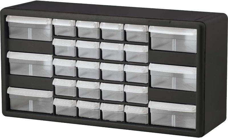 Photo 1 of (NON-REFUNDABLE ) Akro-Mils 10126 26 Drawer Hardware and Plastic Parts Storage, Teacher Toolbox, and Craft Cabinet, 20-Inch W x 6-Inch D x 10-Inch H, Black
