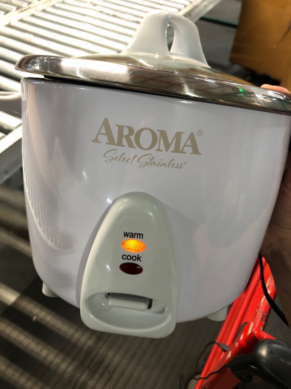 Photo 2 of (NON-REFUNDABLE) Aroma Housewares Select Stainless Rice Cooker & Warmer with Uncoated Inner Pot, 14-Cup(cooked) / 3Qt, ARC-757SG 14-Cup(cooked) / 3Qt. Rice Cooker