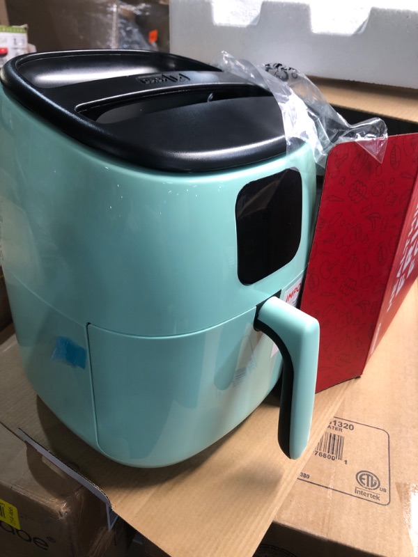 Photo 2 of ***USED - LIKELY MISSING PARTS - UNABLE TO VERIFY FUNCITONALITY***
DASH Tasti-Crisp™ Electric Air Fryer Oven, 2.6 Qt., Aqua – Compact Air Fryer for Healthier Food in Minutes, Ideal for Small Spaces - Auto Shut Off, Digital, 1000-Watt