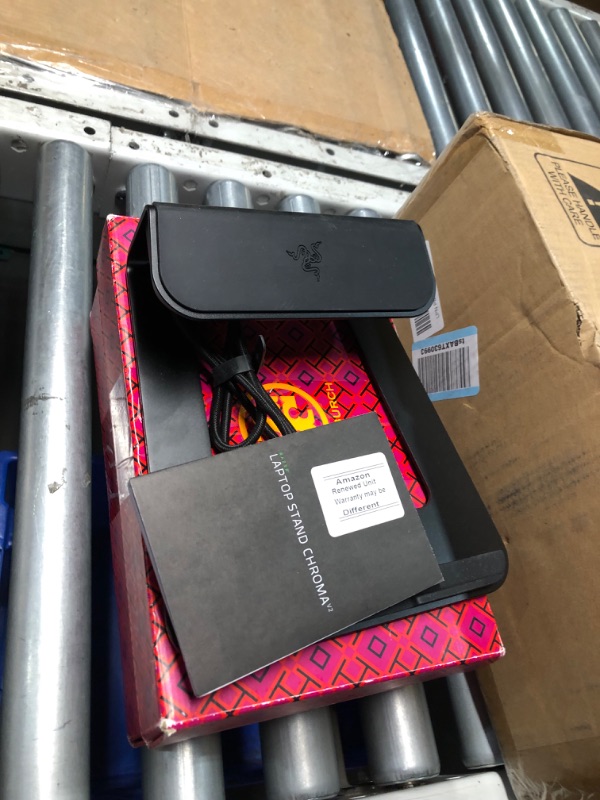 Photo 3 of ***USED - LIKELY MISSING PARTS - UNABLE TO VERIFY FUNCITONALITY***
Razer Laptop Stand Chroma V2: USB C Hub with 4K HDMI, 2 USB 3.1, PD 100W - Ergonomic Design - Anodized Aluminum Construction - Customizable Chroma RGB Lighting - Matte Black