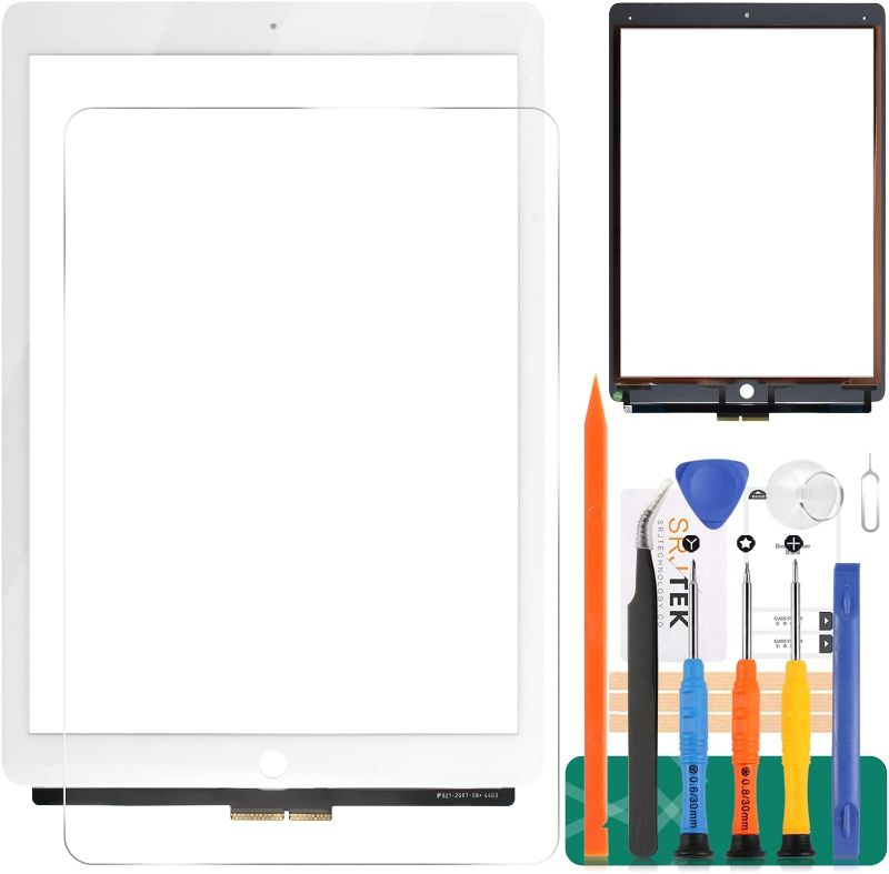 Photo 1 of Replacement for iPad Pro 12.9 1st A1584 A1652 Touch Screen Digitizer Glass with Repair Tools (White)