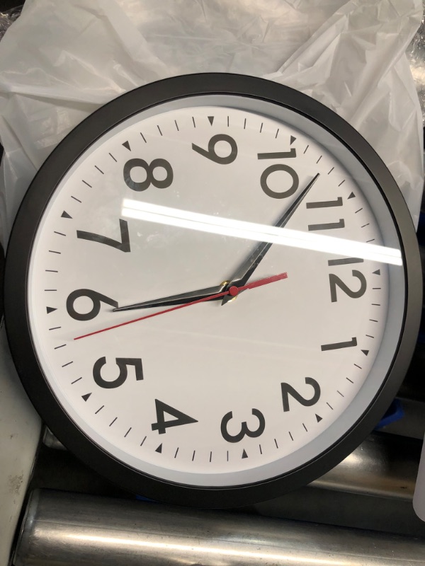 Photo 1 of Wall Clock, Modern 10 Inch Battery Operated Wall Clocks, Silent Non Ticking Analog Clock for Living Room, Office, Home, Bedroom, Kitchen, Bathroom(Black)
