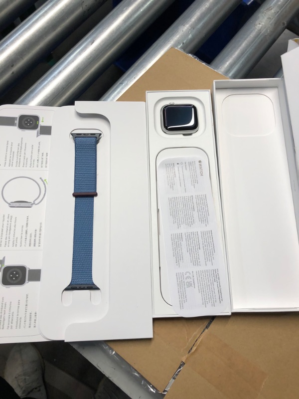 Photo 2 of Apple Watch SE (2nd Gen) [GPS 40mm] Smartwatch with Silver Aluminum Case with Winter Blue Sport Loop.