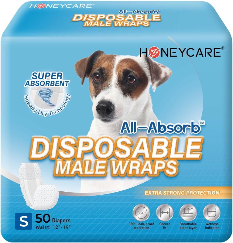Photo 1 of All-Absorb A26 Male Dog Wrap, 50 Count, Small
