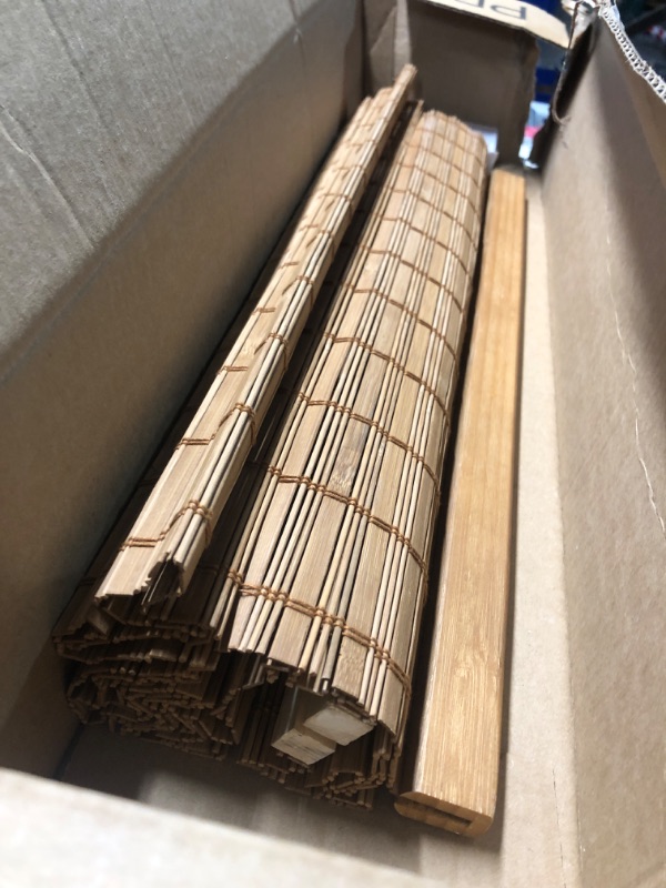 Photo 4 of (NON-REFUNDABLE) **STOCK IMAGE IS A REFERENCE ONLY**  Light-Filtering Cord-Free Bamboo Reed Roll-Up Blind Shades