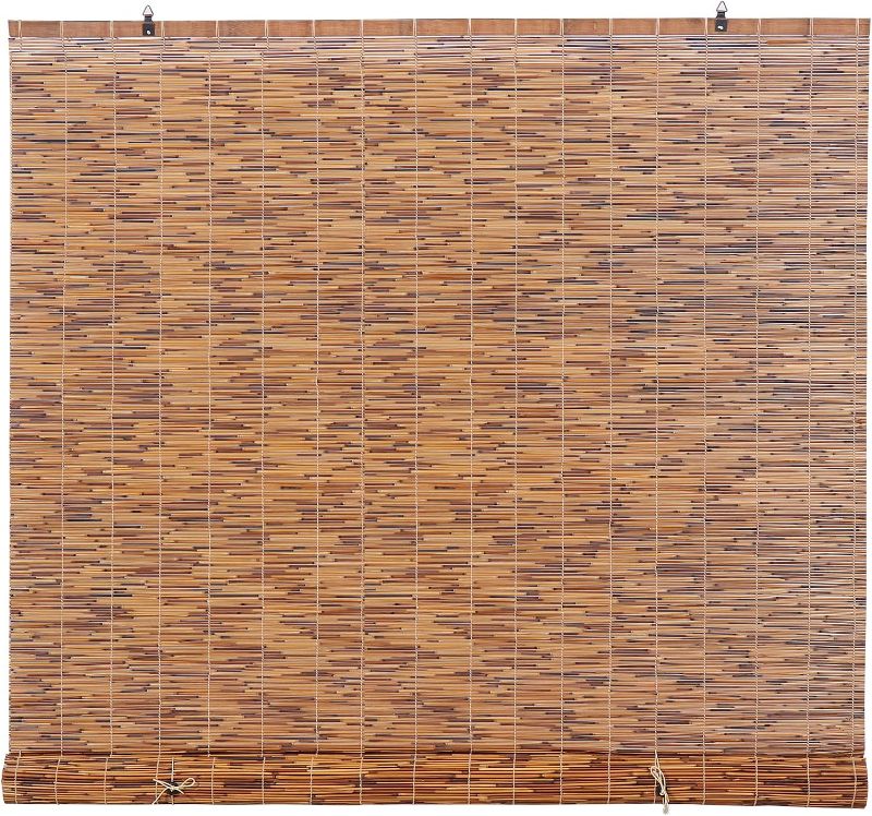 Photo 1 of (NON-REFUNDABLE) **STOCK IMAGE IS A REFERENCE ONLY**  Light-Filtering Cord-Free Bamboo Reed Roll-Up Blind Shades