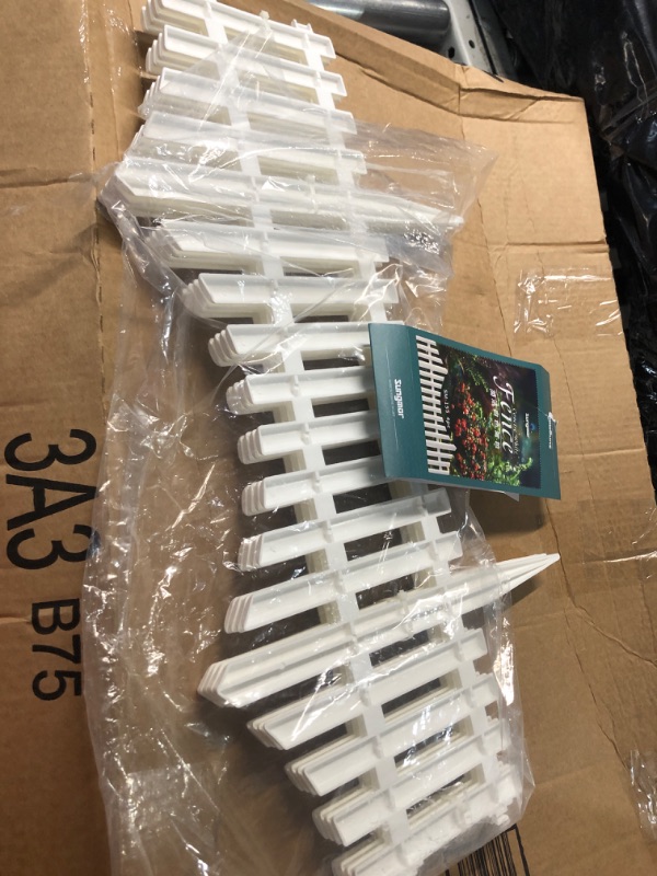 Photo 2 of ***USED - LIKELY MISSING PARTS - UNABLE TO VERIFY FUNCITONALITY***
Sungmor Plastic White Edgings Garden Picket Fence - Grass Lawn Flowerbeds Plant Borders - Decorative Landscape Path Panels - Pack of 4 (Overall Length 96 Inches) - Lightweight & Easy Insta