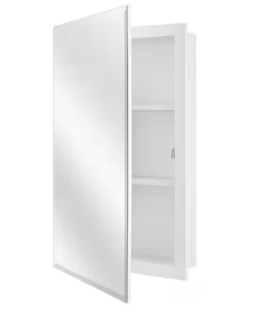 Photo 4 of (NON-REFUNDALE) 16 in. W x 26 in. H Rectangular Wood Composite Medicine Cabinet with Mirror
