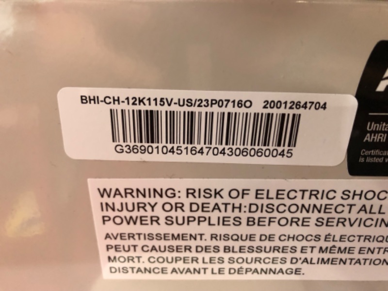 Photo 6 of ***USED - OUTDOOR UNIT ONLY - NO INDOOR UNIT INCLUDED - UNABLE TO TEST - RADIATOR FINS BROKEN - LIKELY MISSING PARTS***
BHI Single Zone 12000-BTU 20 SEER Ductless Mini Split Air Conditioner