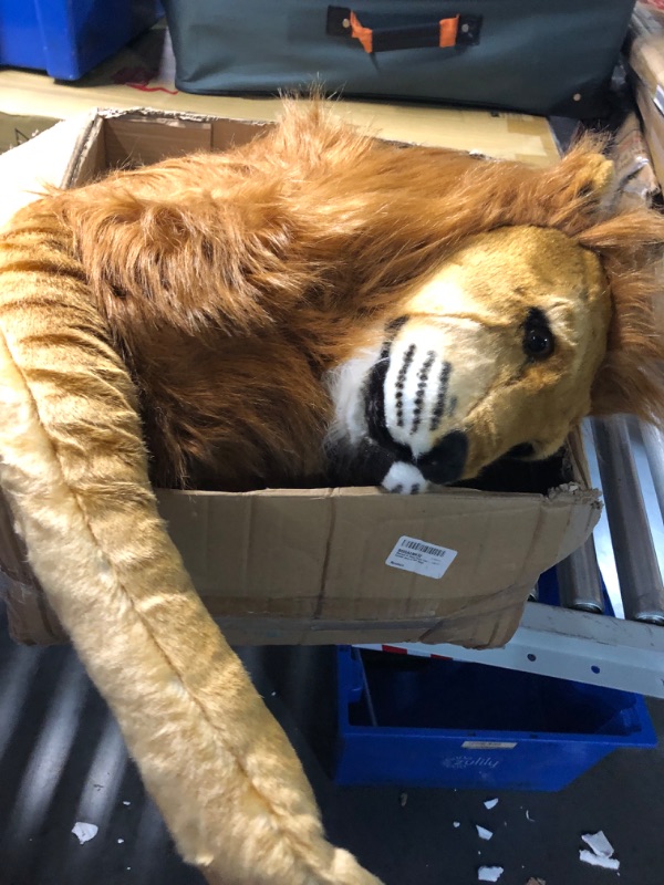 Photo 2 of Melissa & Doug Giant Lion - Lifelike Stuffed Animal (over 6 feet long)