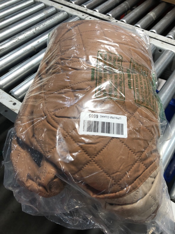 Photo 1 of PureFit Reversible Quilted Sofa Cover, Water Resistant Slipcover Furniture Protector, Washable Couch Cover with Non Slip Foam and Elastic Straps for Kids, Dogs, Pets (Large, Brown/Beige) Large Brown/Beige