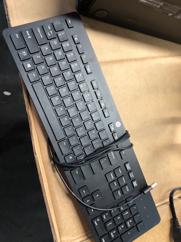 Photo 2 of HP 150 Wired Keyboard - Full-Sized, Keyboard with Numeric Keypad - Silent-Touch Chiclet Keyboard - Ergonomic, Comfortable Design - USB Plug-and-Play Connectivity, LED Indicators (664R5AA, Black)