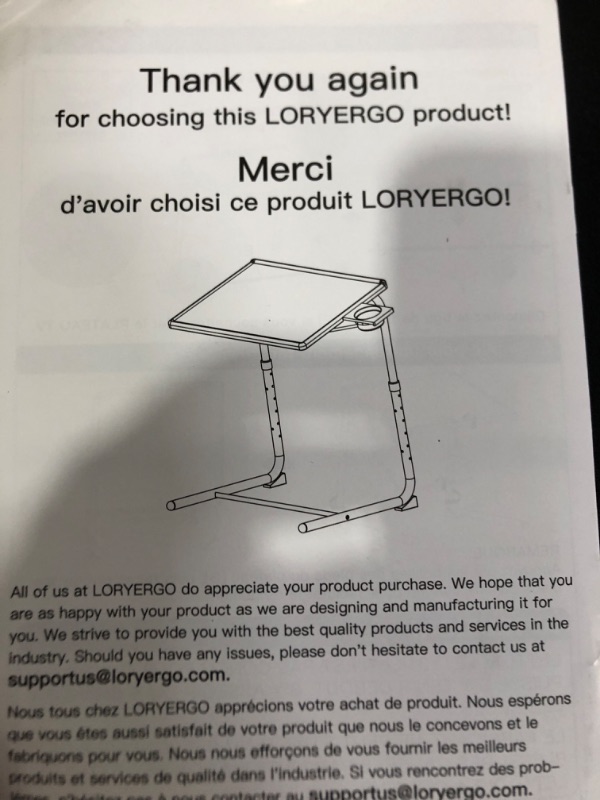 Photo 3 of (see all images)LORYERGO TV Tray - TV Table, Adjustable Tray for Eating, Folding Table Trays