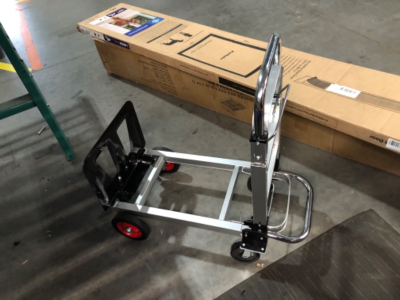 Photo 3 of ***USED - LIKELY MISSING PARTS - UNABLE TO VERIFY FUNCITONALITY***
Convertible Hand Truck & Dolly Cart Heavy Duty Aluminum Hand Truck 2 in 1 Folding Multi-Cart Pneumatic Wheels, 400 lbs Load Capacity, Multi-Position Dolly Platform Cart