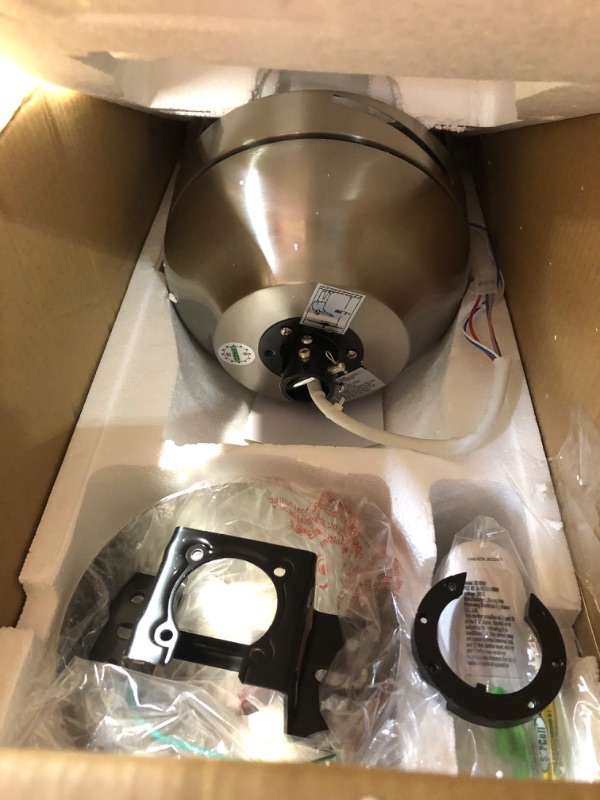 Photo 3 of **NONREFUNDABLE**FOR PARTS OR REPAIR**SEE NOTES**
52 Inch Ceiling Fans with Lights, Brushed Nickel Ceiling Fan with Light and Remote Control, Dimmable 6 Speeds DC Reversible Quiet Modern Ceiling Fan for Bedroom, Living Room, Patio