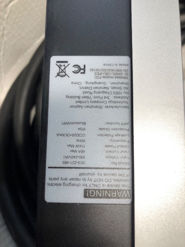 Photo 5 of ***USED - LIKELY MISSING PARTS - UNABLE TO VERIFY FUNCITONALITY***
Paris Rhône Level 2 EV Charger, 48 Amp UL Listed 11.5KW EV Charger for Home Level 2 with Smartlife App Control, Wi-Fi & Bluetooth Level 2 EV Charger with 25 Foot Cable for Electric Vehicle