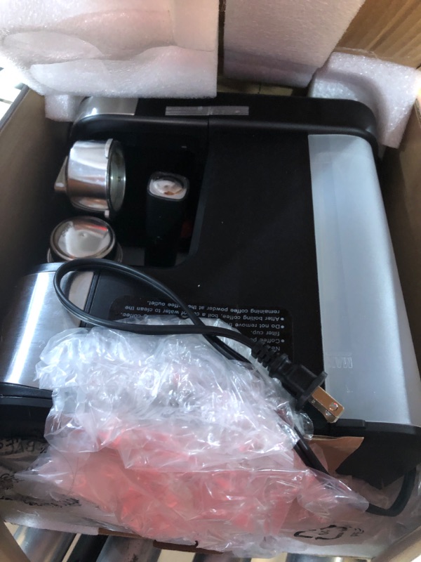 Photo 1 of Espresso Machine 20 Bar Pump Pressure, Cappuccino Coffee Maker with Milk Foaming Steam Wand for Latte, Mocha, Cappuccino, with 2 in 1 Powder and Capsule Portafilter, Removable 1.5L Water Tank