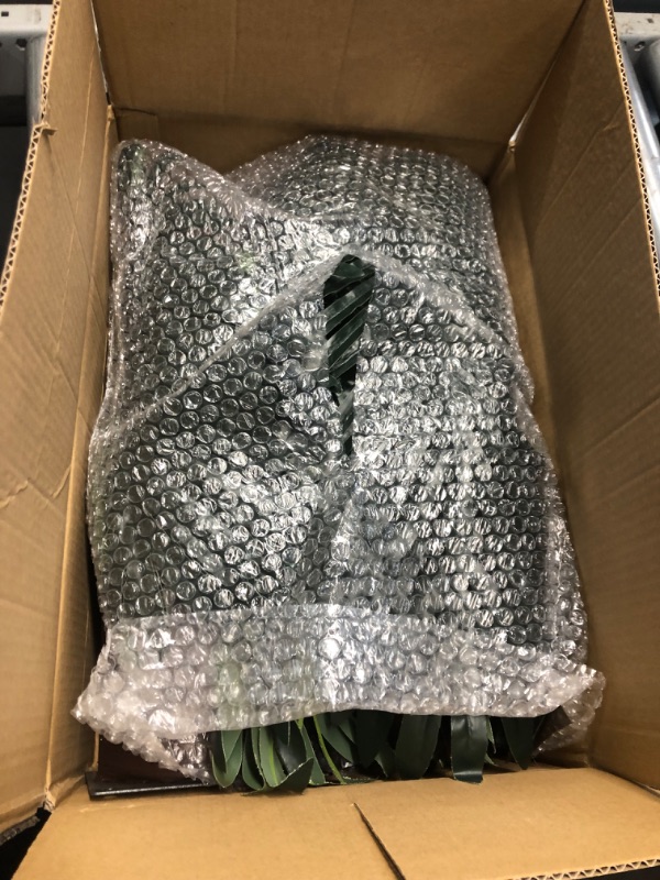 Photo 1 of Solar Lighted Palm Trees for Outside Patio, Bar Pool Deck Outdoor Decorations Decor, Light Up LED Artificial Fake Tree Lights for Yard Tropical Party Christmas