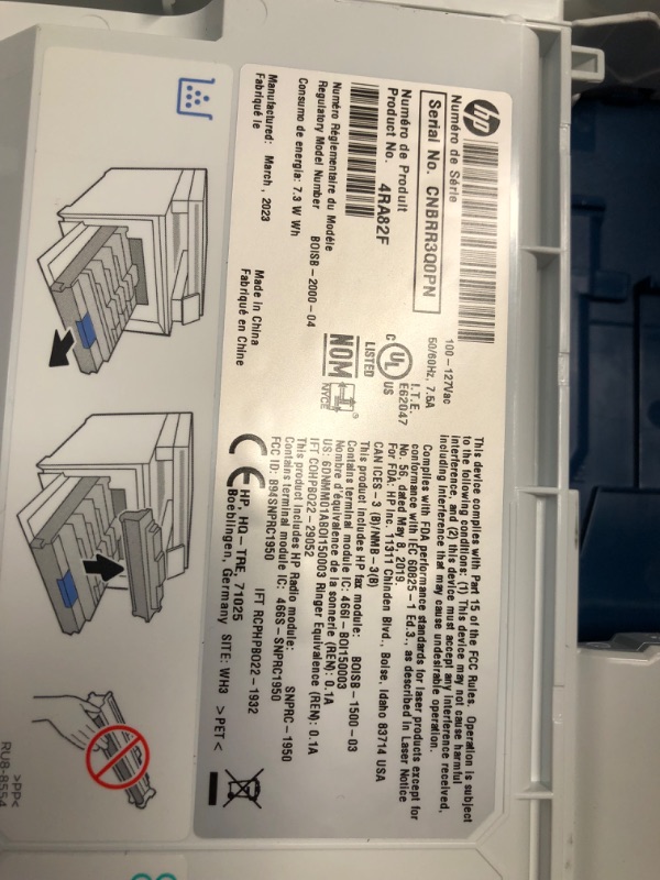 Photo 3 of ***USED AND DIRTY - MISSING POWER CORD - UNABLE TO TEST - SEE PICTURES***
HP Color LaserJet Pro MFP 4301fdw Wireless Printer, Print, scan, copy, fax, Fast speeds, Easy setup, Mobile printing, Advanced security, Best-for-small teams, white, 16.6 x 17.1 x 1