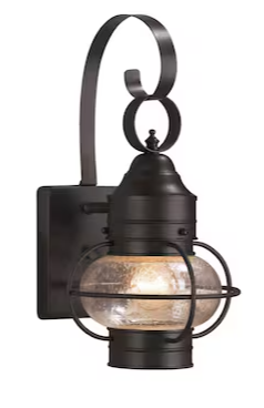 Photo 1 of allen + roth Trevett 1-Light 14-in H Matte Black Outdoor Wall Light
