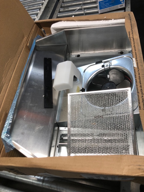 Photo 2 of **FOR PARTS (NON REFUNDABLE)**
Broan-NuTone 24-inch Under-Cabinet 4-Way Convertible Range Hood with 2-Speed Exhaust Fan and Light, 230 Max Blower CFM, Stainless Steel 24-Inch Stainless Steel