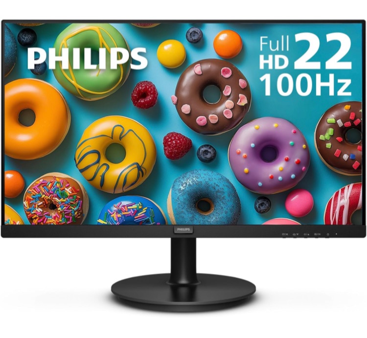 Photo 2 of PHILIPS 22 inch Class Thin Full HD (1920 x 1080) Monitor, 100Hz Refresh Rate, VESA, HDMI x1, VGA x1, LowBlue Mode, Adaptive Sync, 4 Year Advance Replacement Warranty, 221V8LB