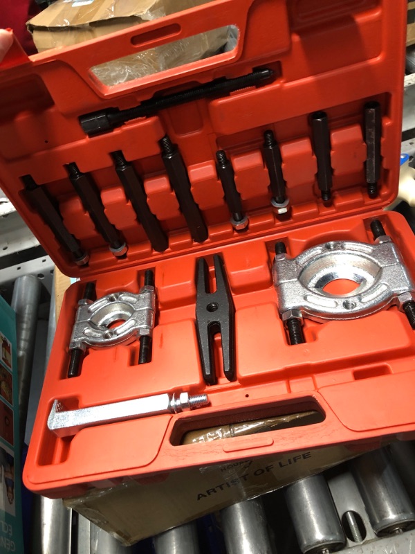 Photo 1 of 14pcs Bearing Separator Puller Set, Heavy Duty 5 Ton Capacity 2" and 3" Bearings Splitters Puller Kit Red