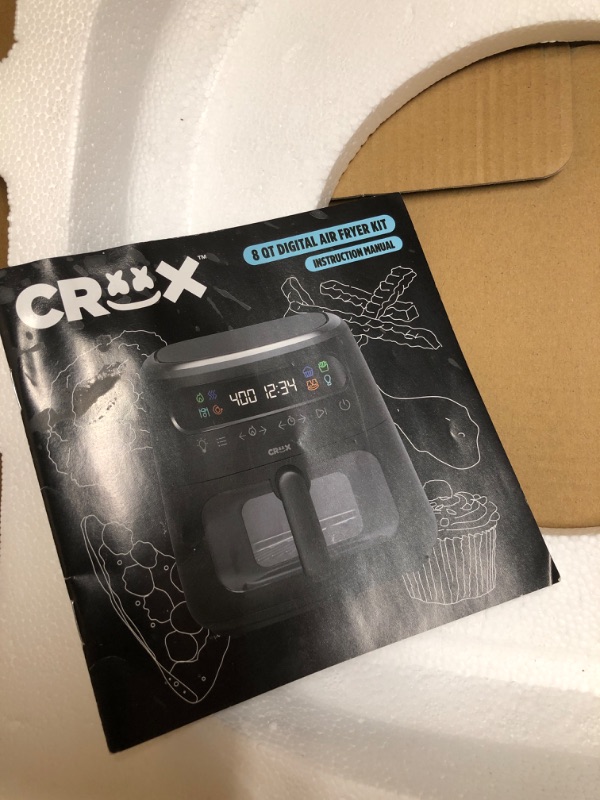 Photo 1 of CRUX x Marshmello 8.0 QT Digital Air Fryer with TurboCrisp Technology, Touch Screen Temperature Control, Timer and Auto Shut-off, Fully Programmable, Silicone Liner Included, Olive