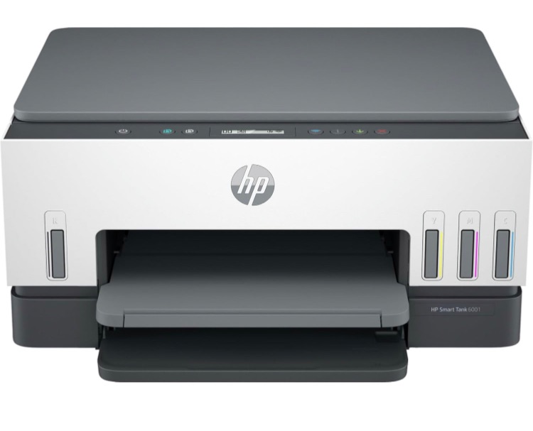 Photo 1 of HP Smart -Tank 6001 Wireless Cartridge-Free all in one printer, this ink -tank printer comes with up to 2 years of ink included, with mobile print, scan, copy (2H0B9A)