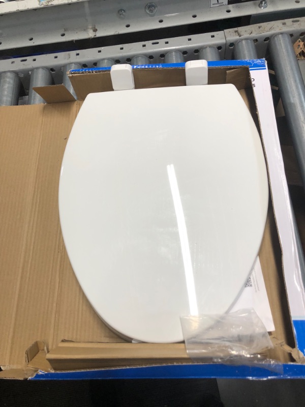 Photo 2 of ****NON REFUNDABLE NO RETURNS SOLD AS IS***PARTS ONLY**
Toilet seat Elongated with Slow Close Hinges, Four Bumpers Never Loosen and Easily Remove, Two Sets of Parts, Plastic, White