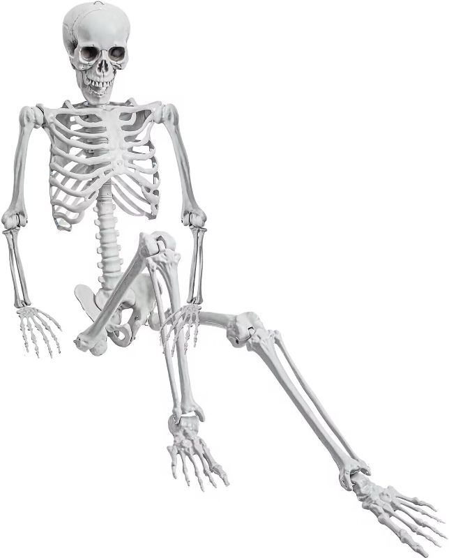 Photo 1 of **MISSING FOOT**
5.4ft/165cm Halloween Skeleton,Life Size Skeleton Plastic Full Body Human Bones with Movable Joints for Halloween Patio Lawn Yard Garden Party Prop Decoration