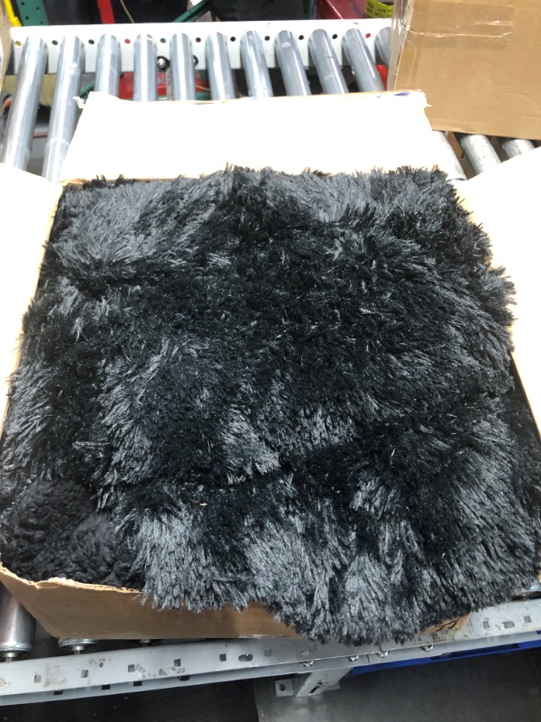 Photo 2 of Bedsure Faux Fur Throw Blanket Black – Fuzzy, Fluffy, and Shaggy Faux Fur, Soft and Thick Sherpa, Tie-dye Decorative Gift, Throw Blankets for Couch, Sofa, Bed, 50x60 Inches, 380 GSM Black 50"x60" Throw