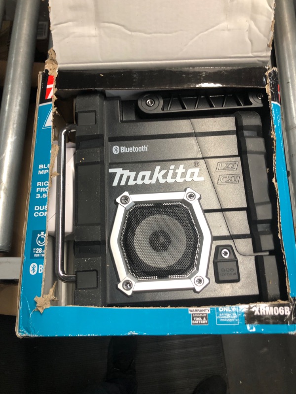 Photo 2 of **MISSING PARTS** READ NOTES**
Makita XRM06B 18V LXT Lithium-Ion Cordless Bluetooth Job Site Radio