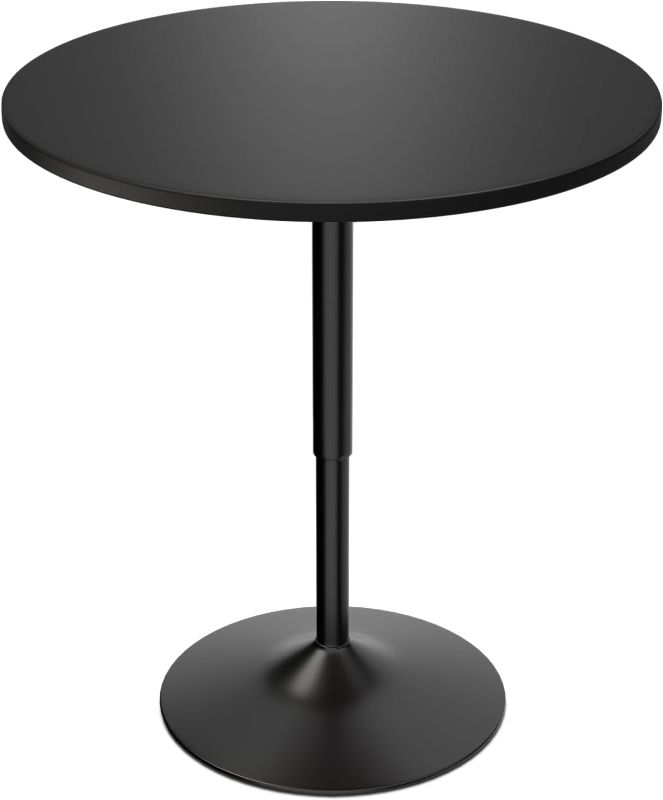 Photo 1 of **DAMAGED READ NOTES**
Magshion 31.5" Round Bar Table 27.5"- 36" Height Adjustable Pub Table with Enlarge Base for Living Room Patio Bistro, Black
