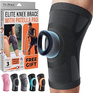 Photo 1 of DR. BRACE ELITE Knee Brace For Knee Pain, Compression Knee Sleeve With Patella Pad For Maximum Knee Support And Fast Recovery For Men And Women-Please Check How To Measure Video (Pluto, Medium) https://a.co/d/b8QEswf