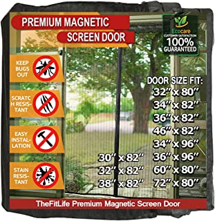 Photo 1 of TheFitLife Magnetic Screen Door - Heavy Duty Mesh with Full Frame Hook and Loop Powerful Magnets That Snap Shut Automatically https://a.co/d/8yiTV4Z