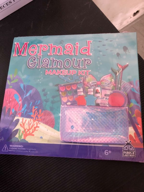 Photo 2 of Kids Makeup Kit for Girls Ages 5-12 - Real Mermaid Makeup for Kids, Mermaid Gifts for Girls 5-12, Makeup Sets for Girls 5 6 7 8 9 10 11 12 Years Old, 5-12 Year Old Girl Gift Make Up Toy