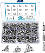 Photo 1 of 400 Pcs M3/M3.5/M4 Wood Screws, Torx Head Pan Head Self Tapping Screws, Stainless Steel Flat Head Drywall Screws Assortment Kit for Wood, with 3 Pcs Bits (400 Silver) https://a.co/d/9tQm86r