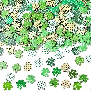 Photo 1 of 300 Pcs St. Patrick's Day Mini Shamrock Wooden Craft Small Shamrock Wooden Decorations Irish Lucky Wood Table Signs Centerpiece for Home Tiered Tray Dessert Decoration Party Supplies https://a.co/d/bl0UEF3