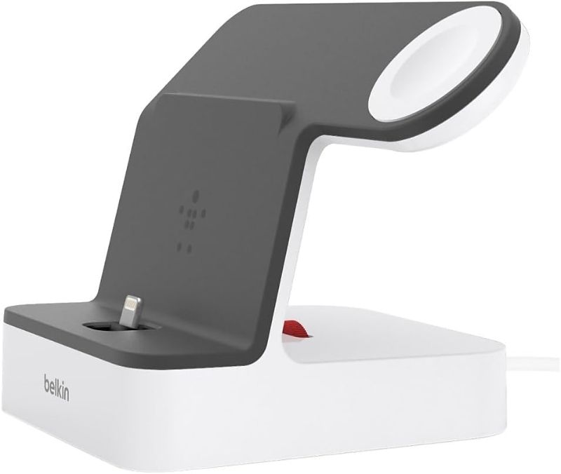 Photo 1 of Belkin 2-In-1 Iphone & Apple Watch Charging Dock - Powerhouse Charging Station + Apple Watch Charging Stand - Designed For Iphone 6/7/8/X/Xs/Xr/Xs Max, Apple Watch Series 4, 3, 2, & 1

