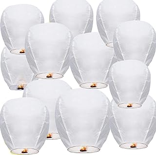 Photo 1 of Paper Lanterns- White 10 Pack [Contains a Pen] Suitable for Beautiful Weddings,Birthdays, Activities Decorations Hang Lanterns to Release Chinese Lanterns 1 https://a.co/d/7qFq0Tk