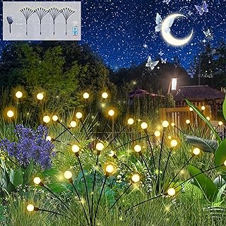 Photo 1 of 4 Pack Solar Garden Lights, Firefly Lights Solar Outdoor Lights with 8 LEDs, Sway by Wind, Solar Lights Outdoor Waterproof for Yard Patio Pathway Landscape Garden Decor 