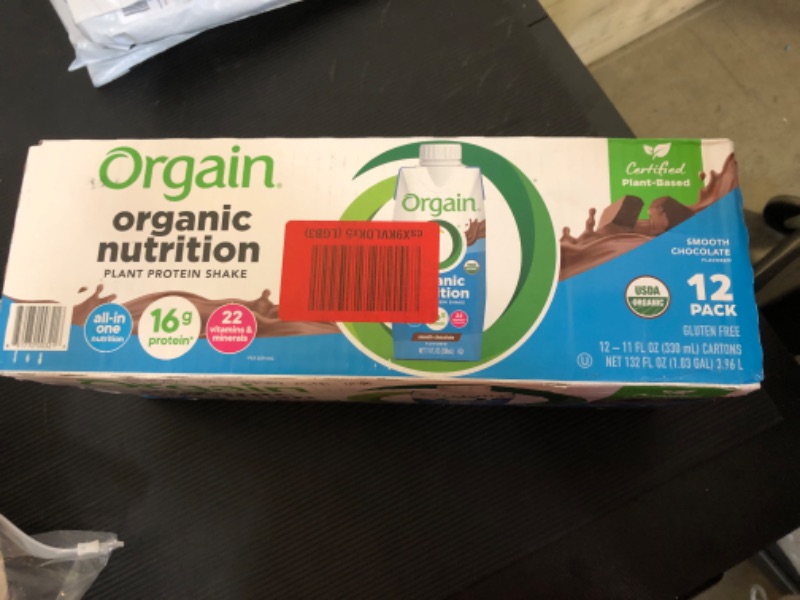 Photo 2 of Orgain High Protein Vegan Nutritional Shake, Smooth Chocolate - 12 pack, 11 fl oz cartons