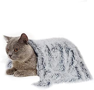 Photo 1 of PJYuCien Fluffy Fleece Calming Pet Throw Blanket, Super Soft and Warm for Indoor Cats and Dogs, Small 16 * 24", Machine Washable, Grey Puppy Blanket https://a.co/d/9NKUBaS