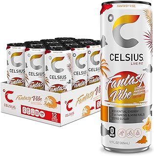 Photo 1 of CELSIUS Sparkling Fantasy Vibe, Functional Essential Energy Drink 12 Fl Oz (Pack of 12) Sparkling Fantasy Vibe 1 Count (Pack of 12)