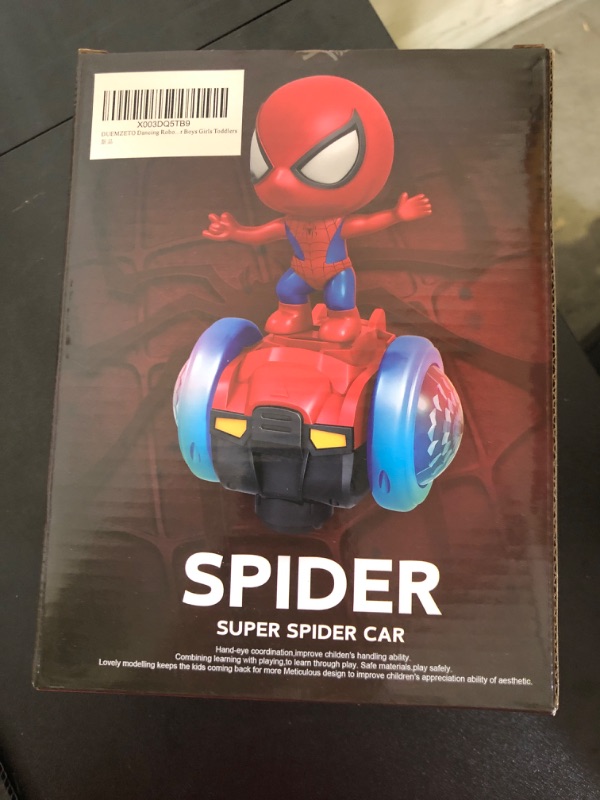 Photo 2 of Musical Dancing Robot Toys for Kids 3-5 Years Old, Spiderman Toys for Boys 4-6 Years Old, Car Toys with Flashing Light and Music, Kids Toys for Aged 5-6
