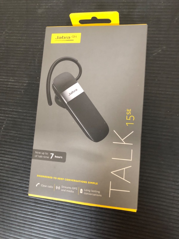 Photo 2 of Jabra Talk 15 SE Mono Bluetooth Headset – Wireless Single Ear Headset with Built-in Microphone, up to 7 Hours Talk Time, Media Streaming, Black